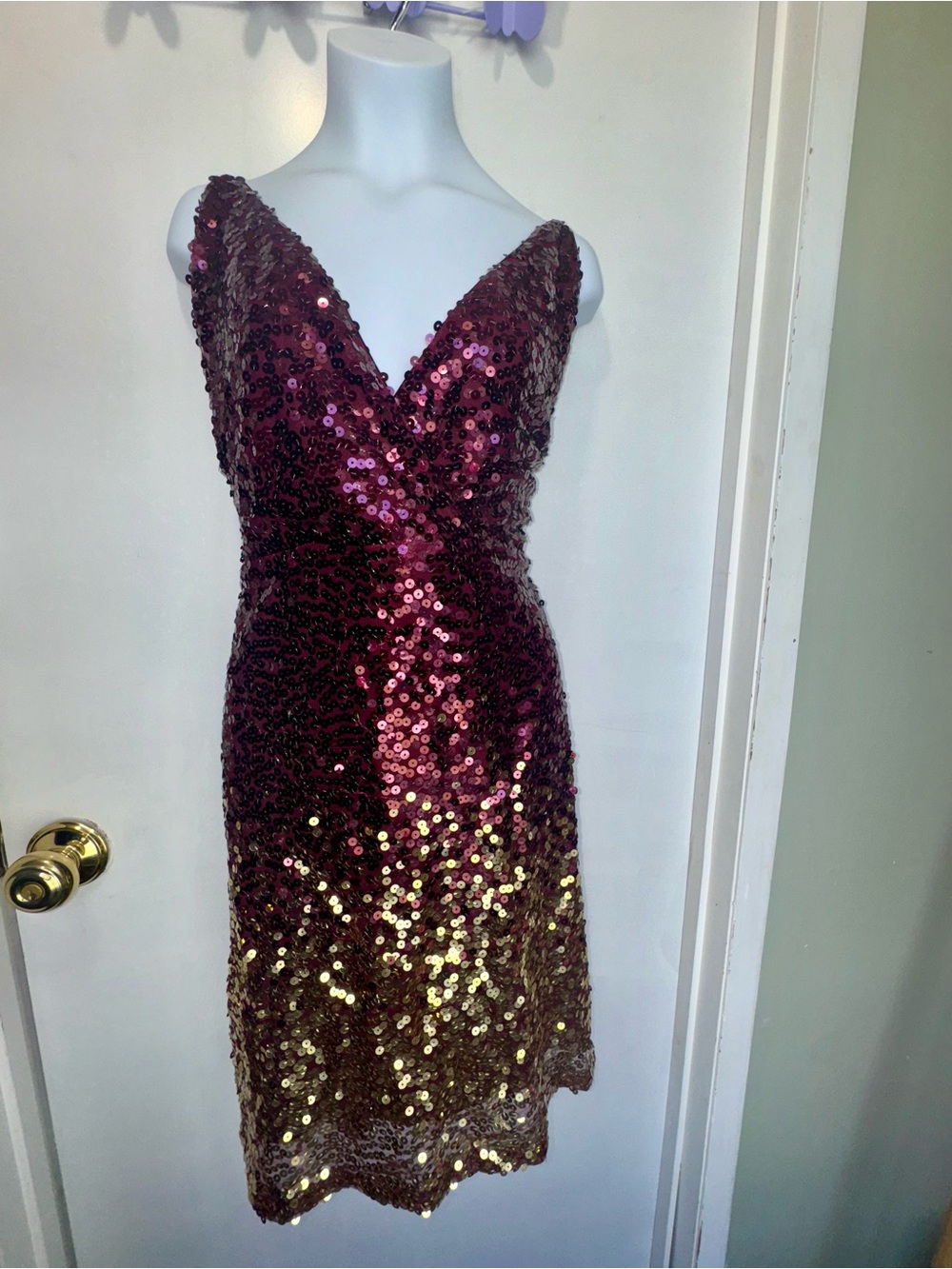 VENUS Plum Satin Dress Top